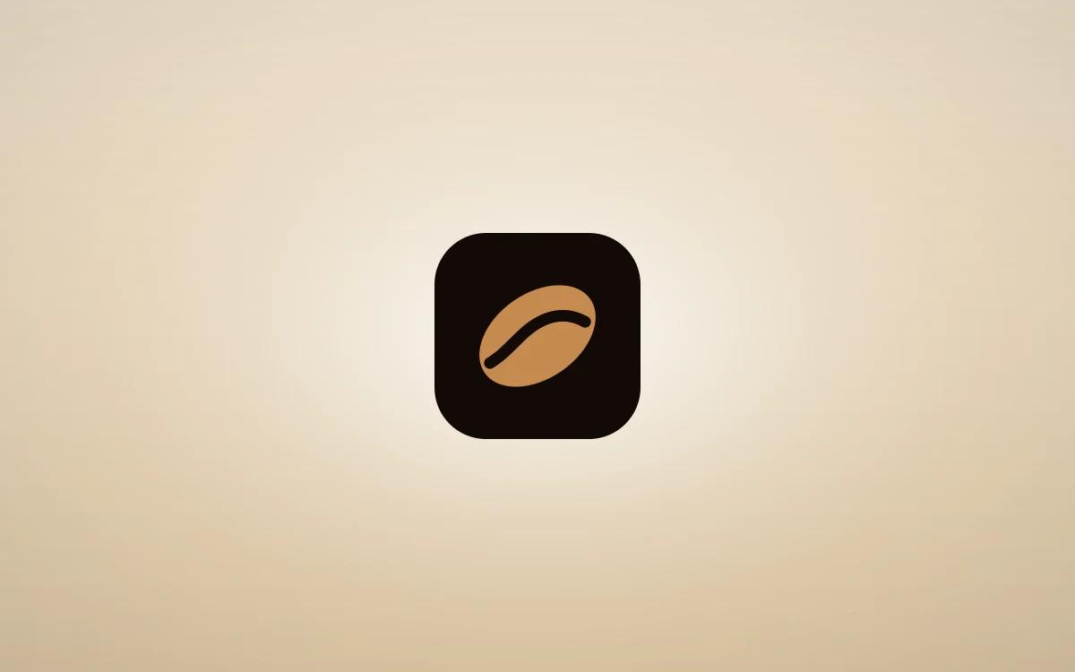 The Kepaso logo a coffee bean on a dark rounded badge
